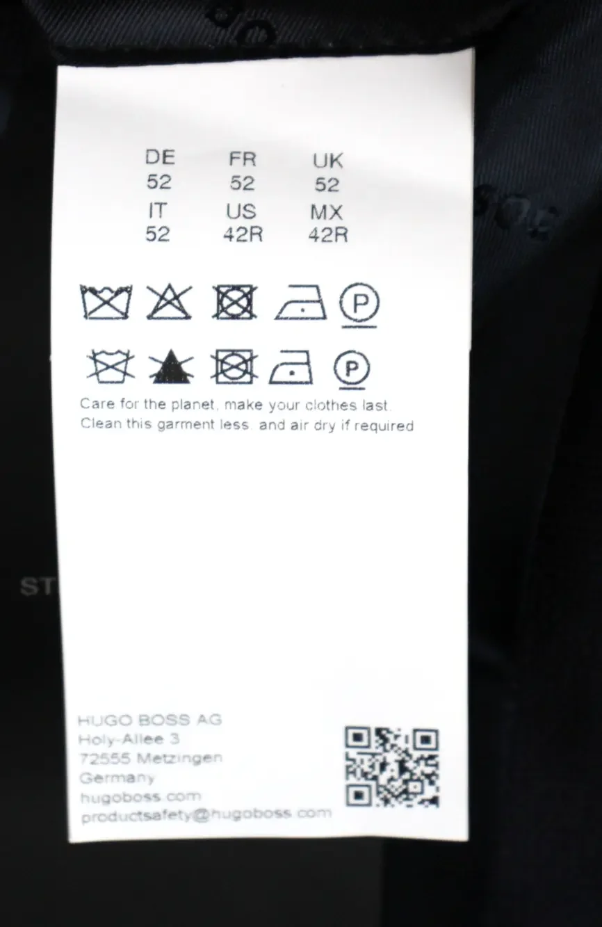 Hugo Boss Hutson Sport Coat 42 R Mens Regular Fit Dark Blue Stretch Wool Blazer